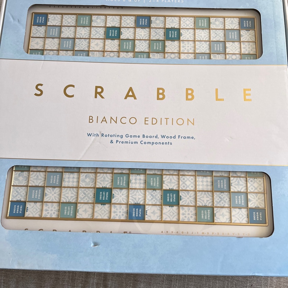 Bianco Edition scrabble - Blue and White, gold